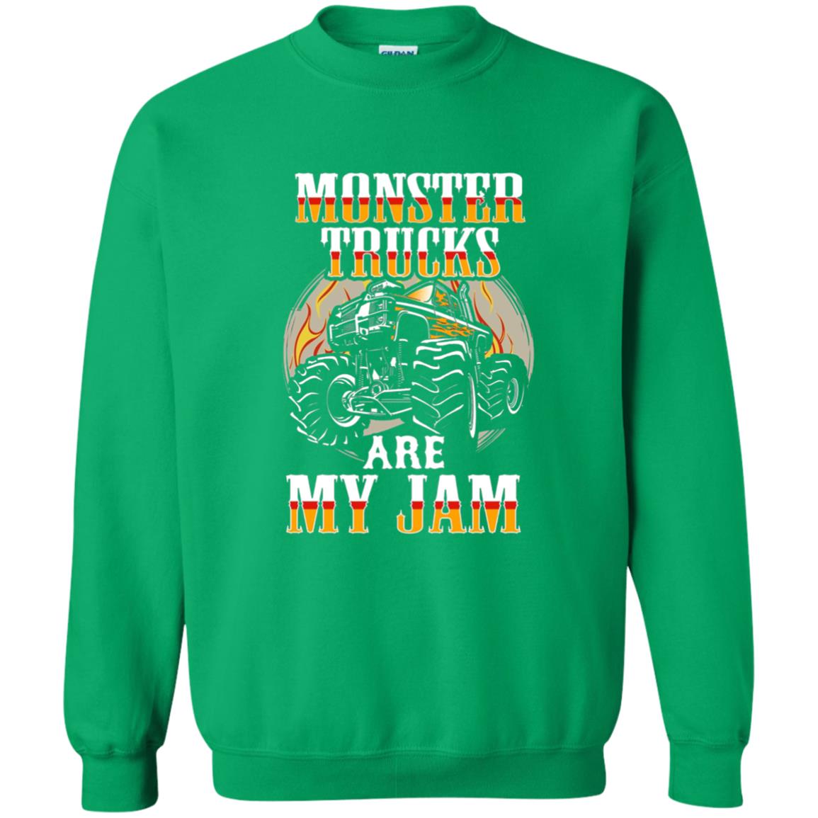 Funny Trucker T-shirt Monster Truck Are My Jam Irish Green