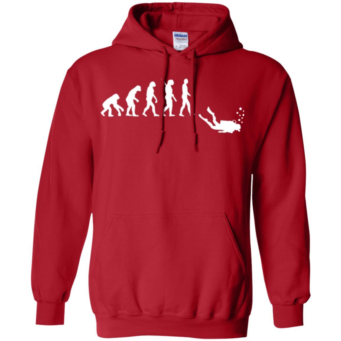 Diver T-shirt Evolution Of Man T-shirt Red