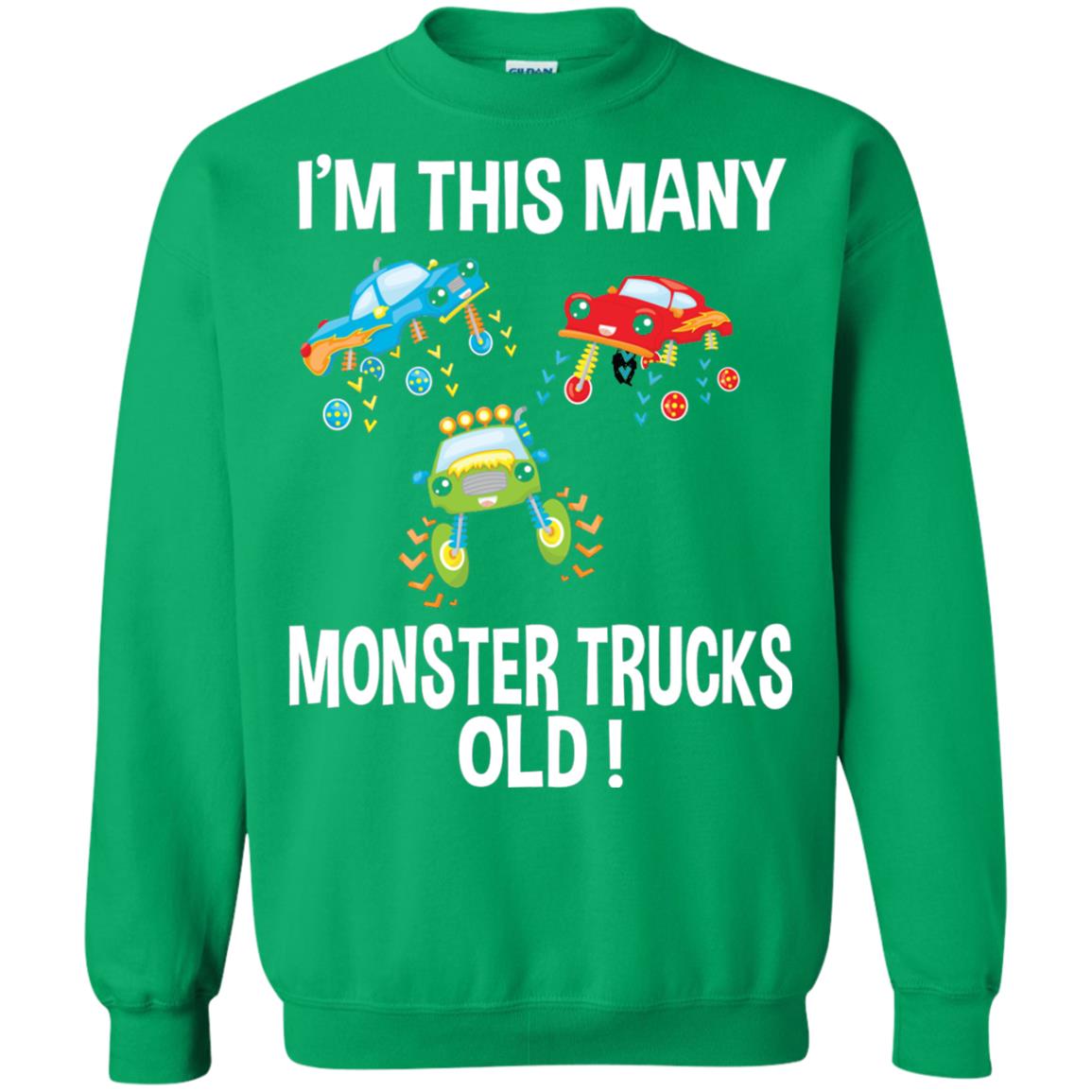 Birthday 3th Shirt Im This Many Monster Trucks Old Irish Green