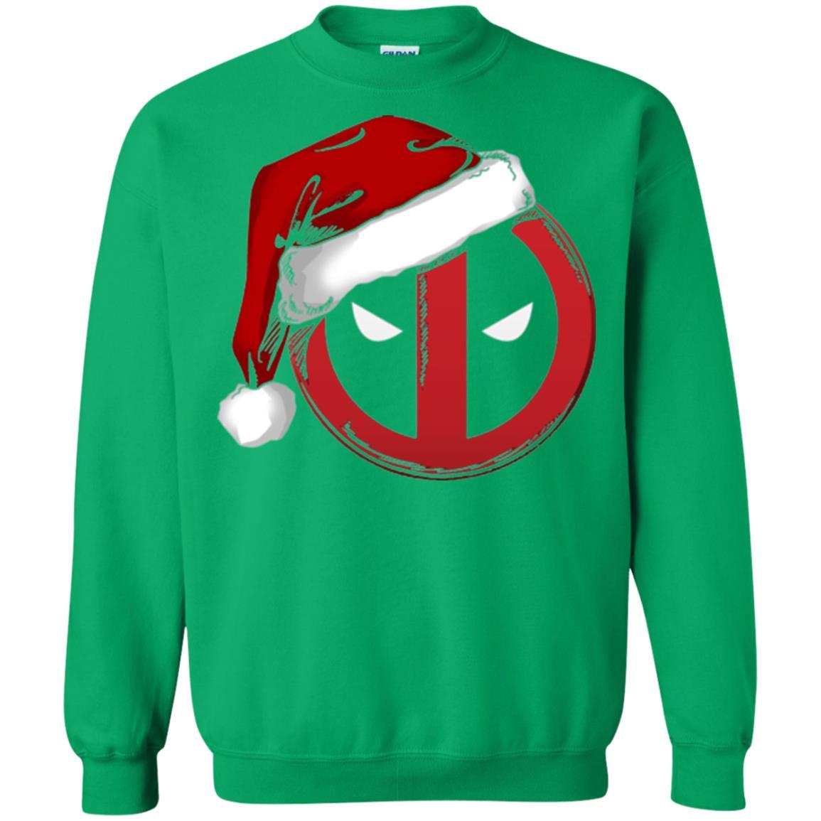 Christmas T-shirt Marvel Deadpool Icon Santa Hat Christmas Graphic Irish Green