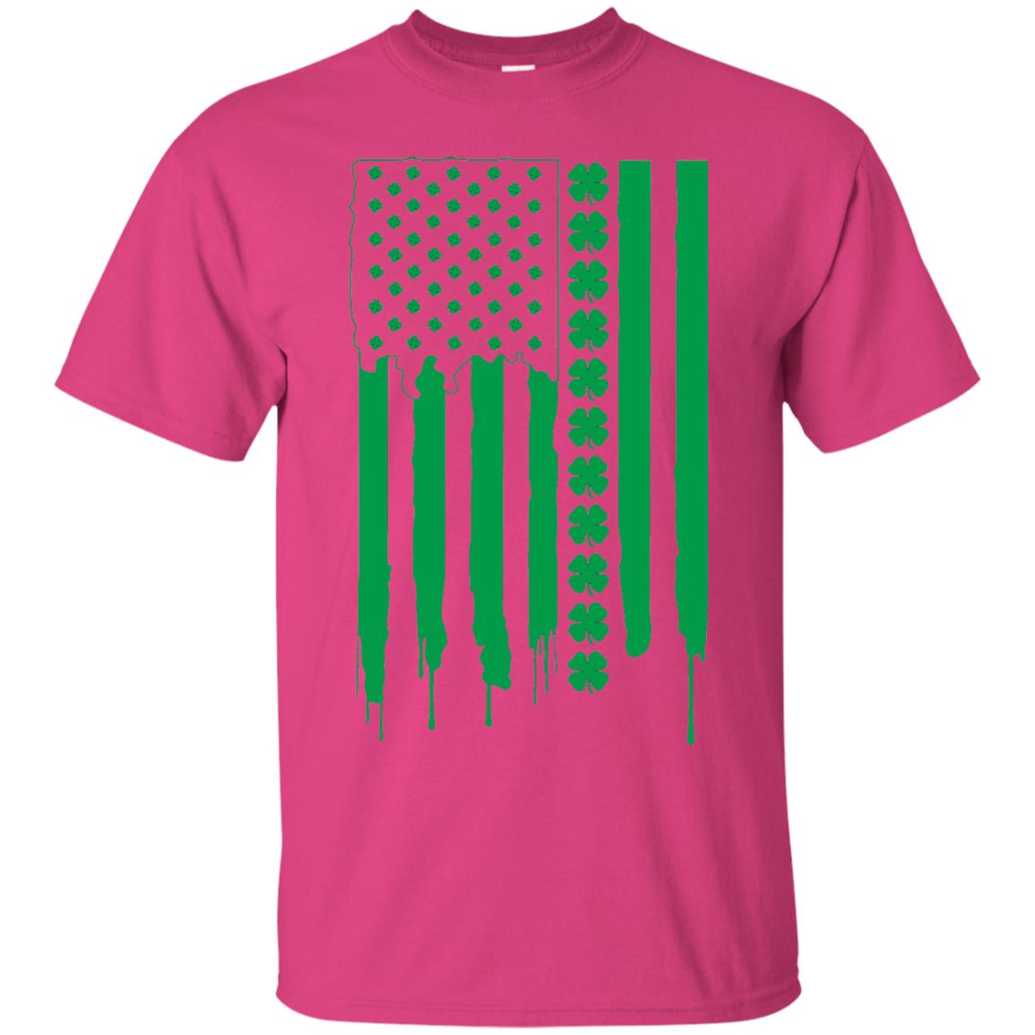 Irish American Flag St Patrick_s Day T-shirt Heliconia