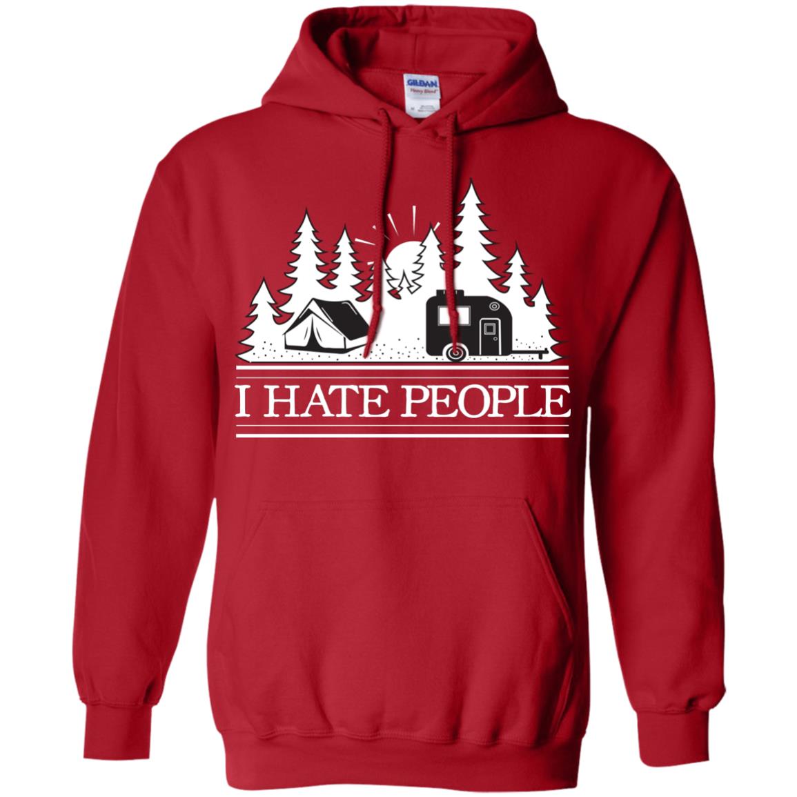 I Hate People Camping Lover Shirt Red