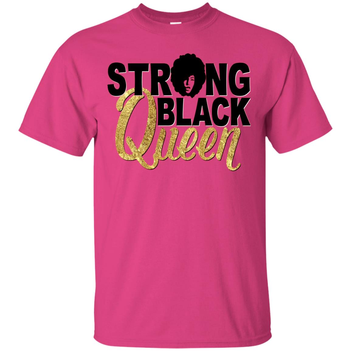 Strong Black Queen Gold Afro Melanin Black Girl Magic T-shirt Heliconia