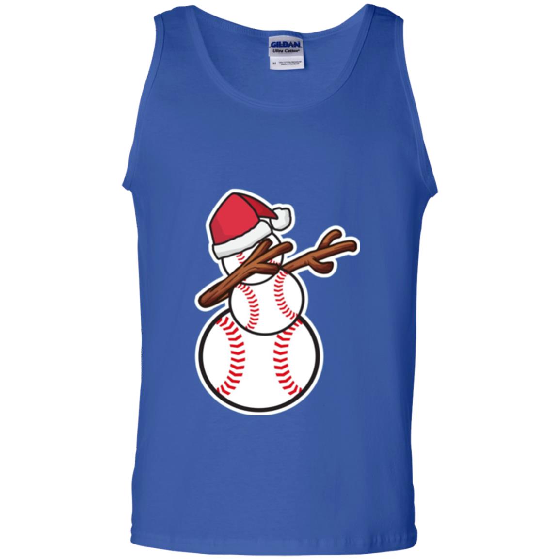 Christmas T-shirt Dabbing Snowman Baseball Royal