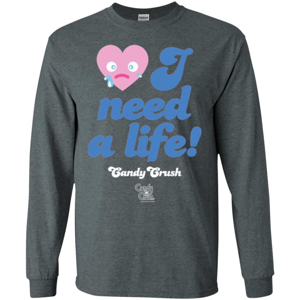 Gamer T-shirt I Need A Life T-shirt Dark Heather