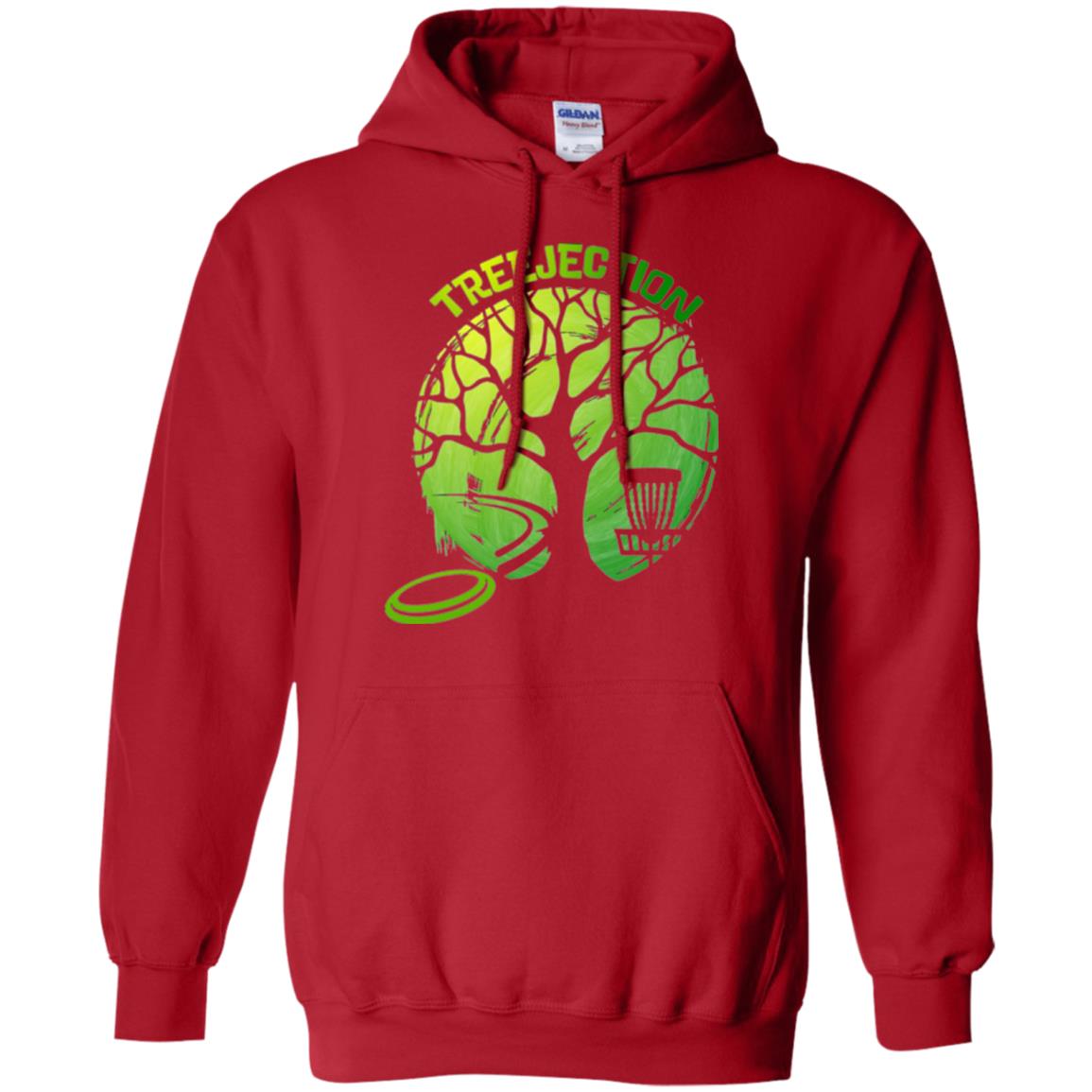 Funny Disc Golf T-shirt Treejection Red