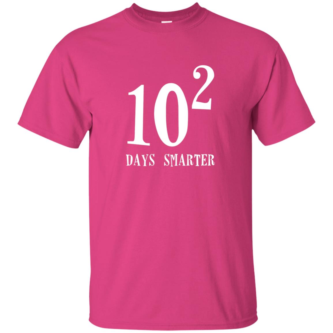 Funny Math 100th Day T-shirt 10 Squared Is 100 Days Smarter Heliconia