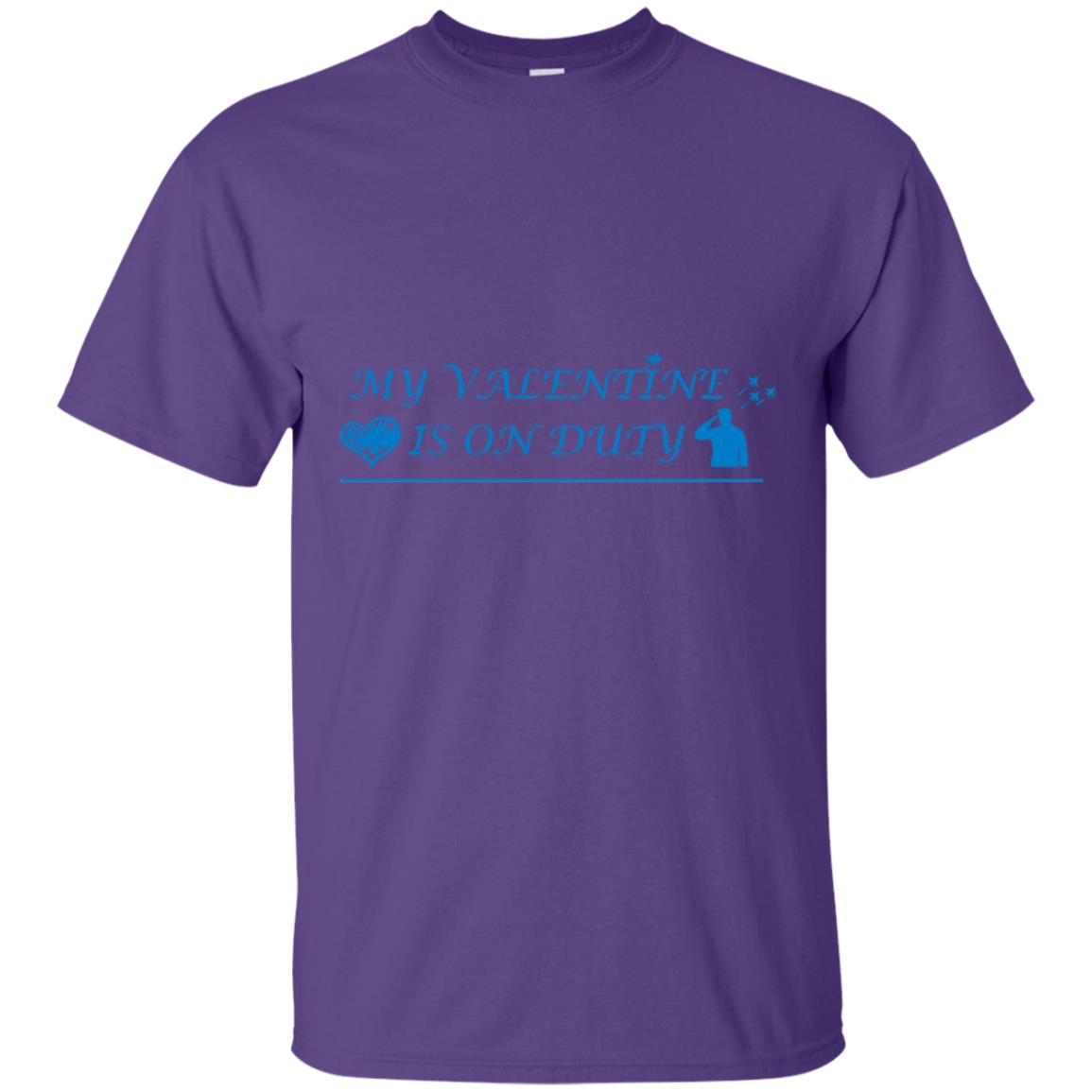 My Valentine Is On Duty Military's Girlfriend Shirt Purple
