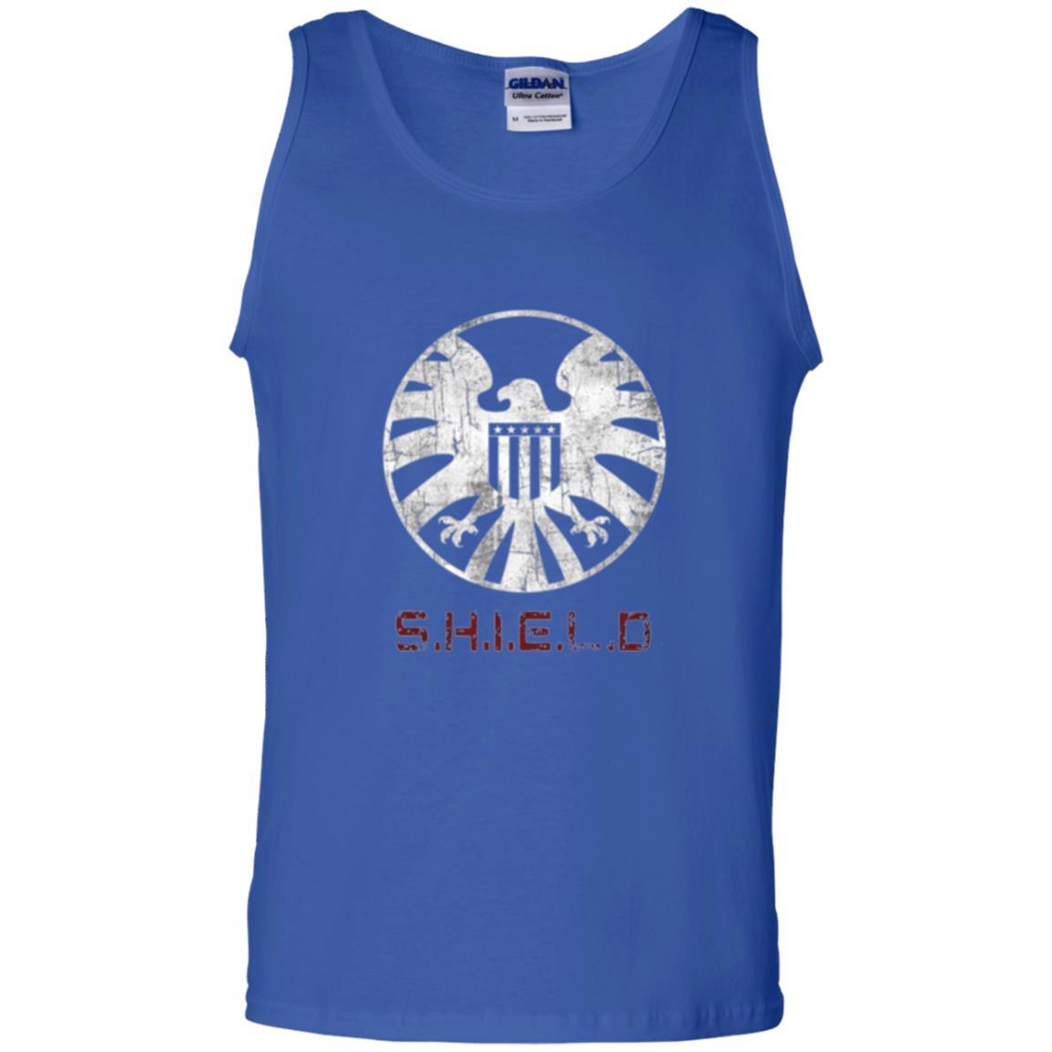 Film T-shirt Agents Of Shield Distressed Logo Graphic Royal