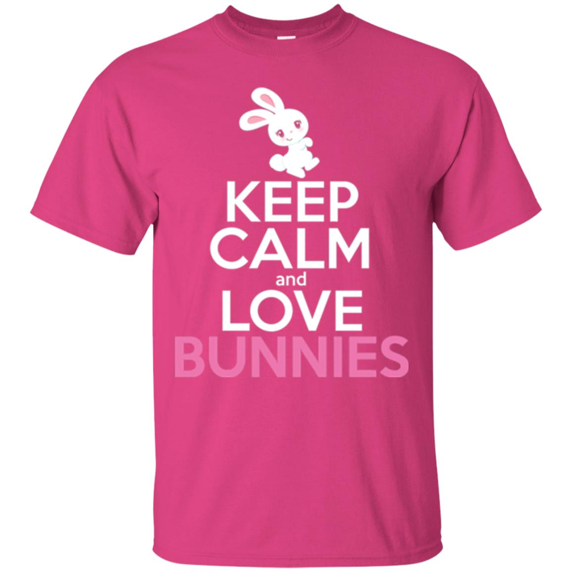 Bunny T-shirt Keep Calm And Love Bunnies Heliconia