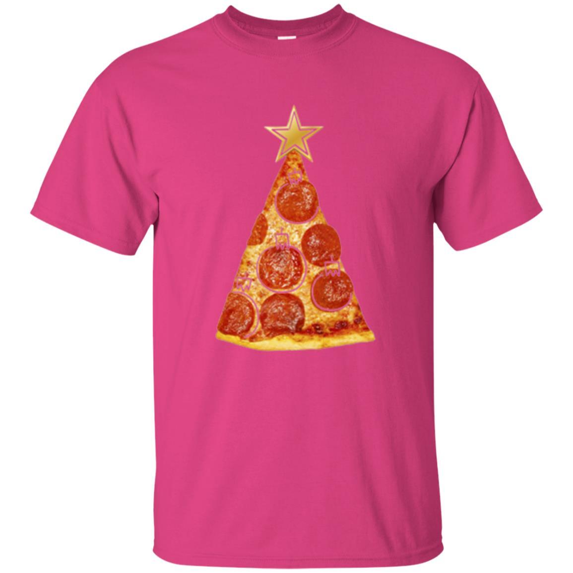 Merry Christmas T-shirt Pizza Slice Christmas Tree Heliconia