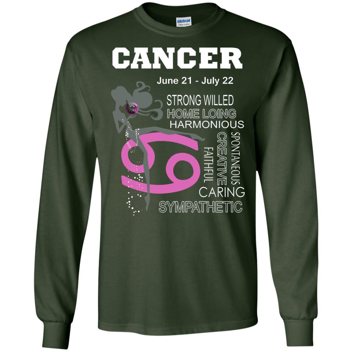 Cancer Strong Willed Home Loing Harmonious Faithful Creative Spontaneous Caring Sympathetic Forest Green