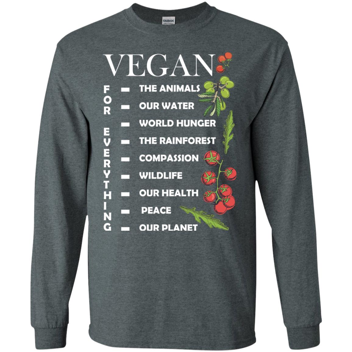 Vegetarian T-shirt Vegan For Everything Dark Heather