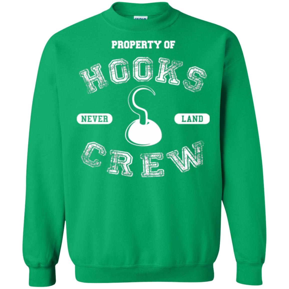 Property Of Captain Hooks Crew Funny Pirate T-shirt Irish Green