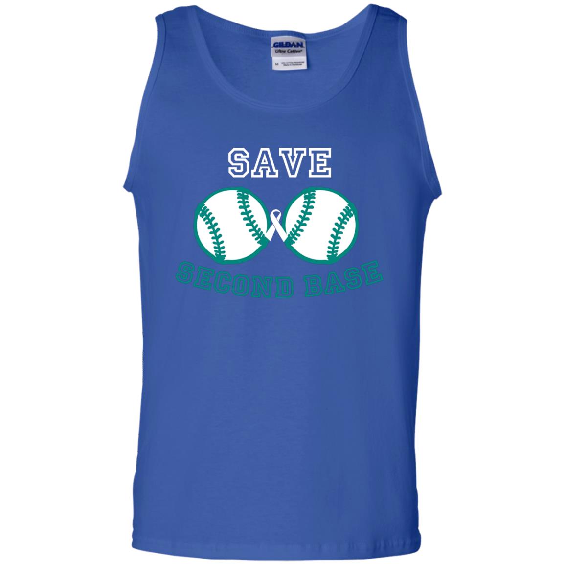 Save Second Base Breast Cancer T-shirt Royal