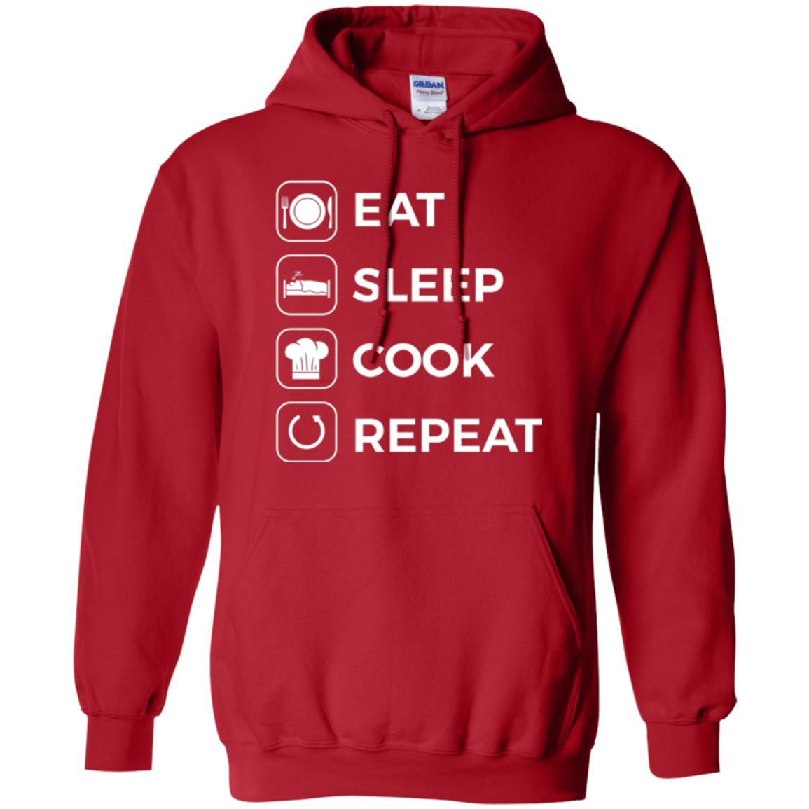 Chef T-shirt Eat Sleep Cook Repeat T-shirt Red