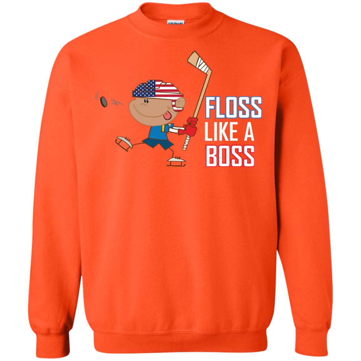 Floss Like A Boss Shirt For Hockey Players Orange