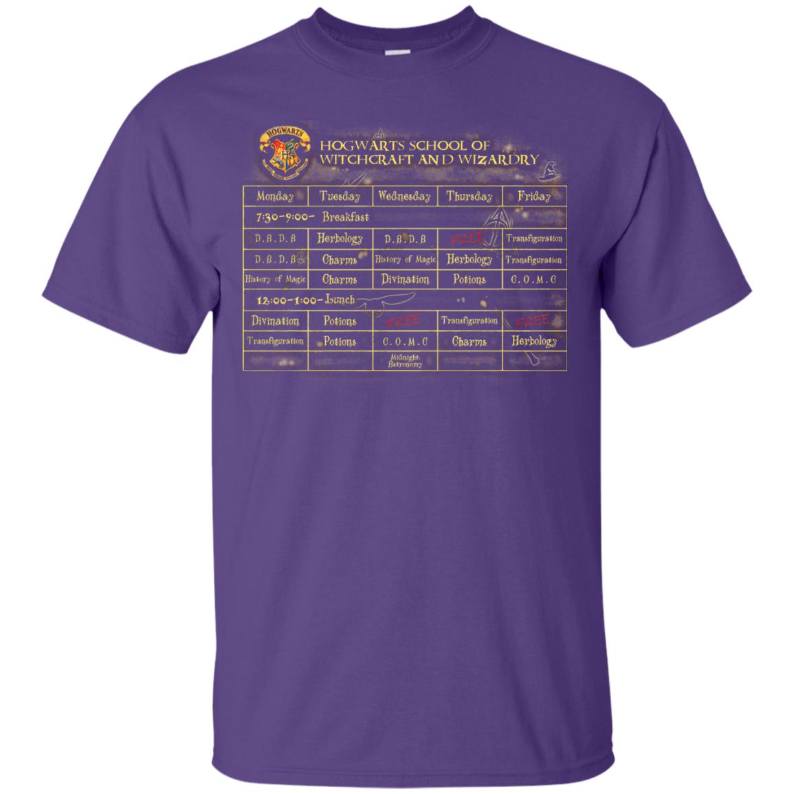 Harry's Schedule Harry Potter Shirt Purple