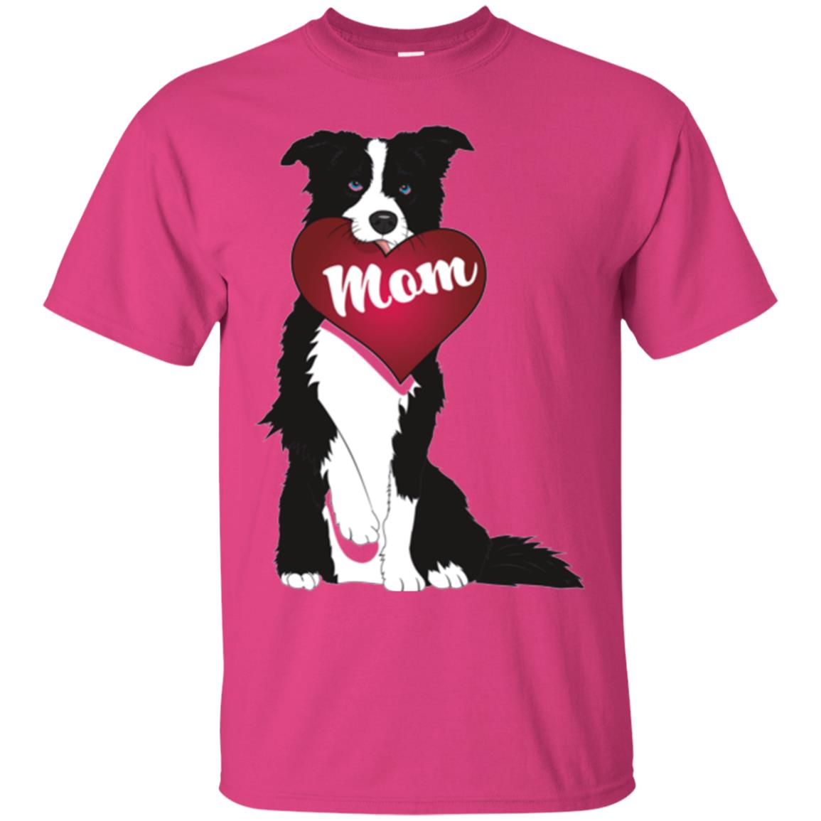 Dog Lover T-sshirt Border Collie Fetching Valentine Heart Heliconia