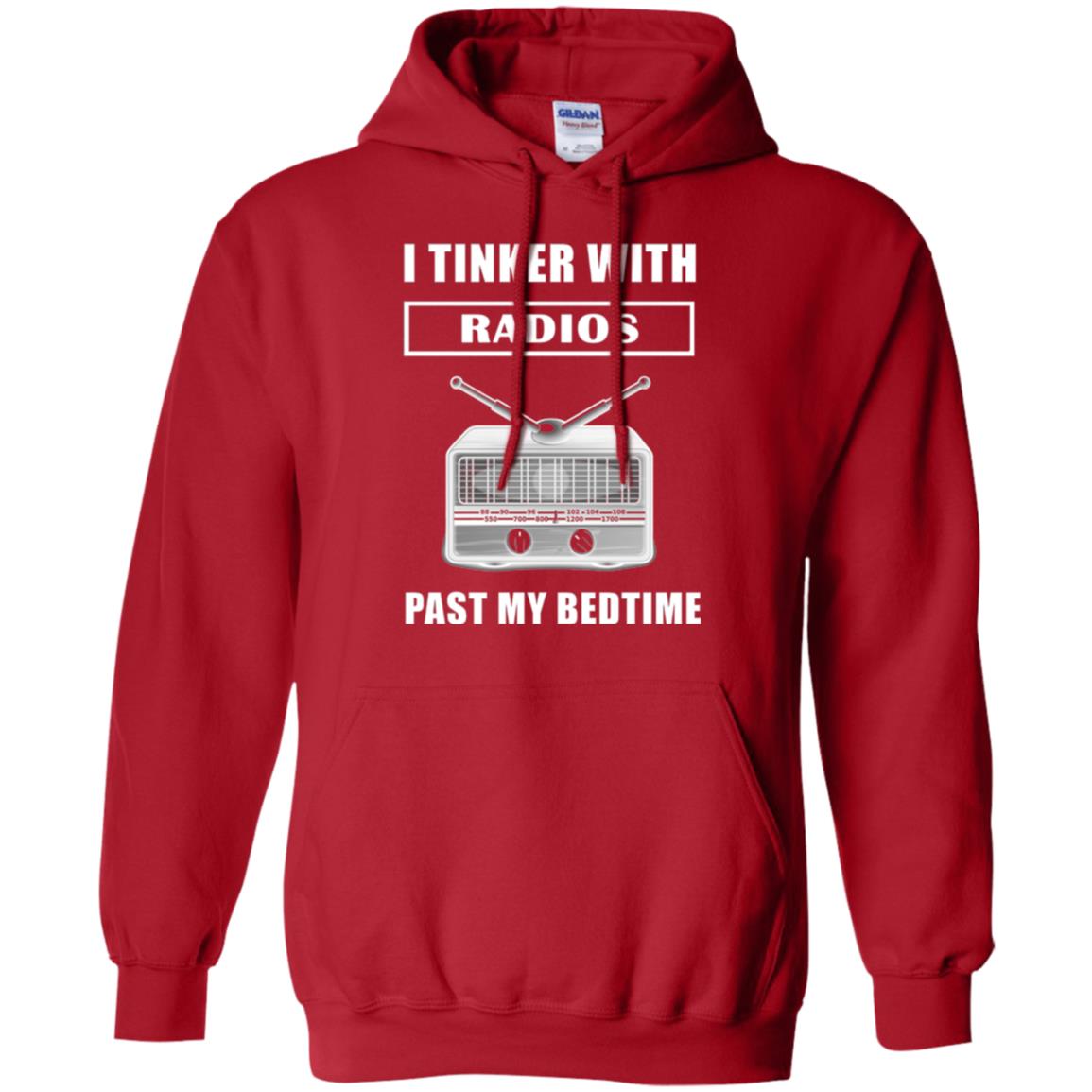 Funny Radio T-shirt I Tinker With Radios Past My Bedtime Red