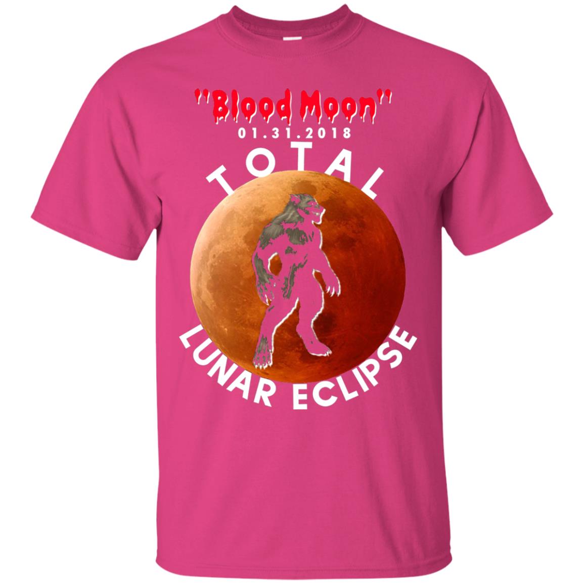 Best Total Lunar Eclipse Shirt 2018 - Blood Moon Werewolf T-shirt Heliconia