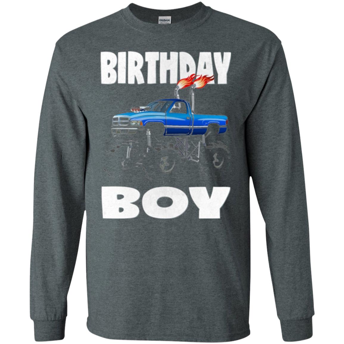 Monster Truck T-shirt Birthday Boy Vintage Dark Heather