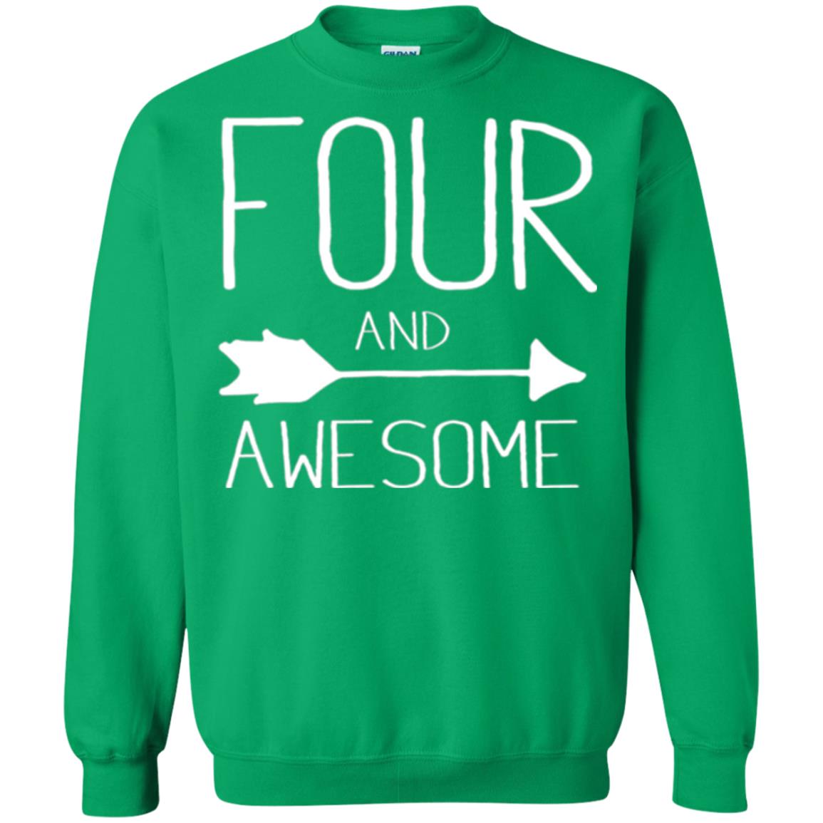4th Birthday Gift T-shirt Kids Four And Awesome Irish Green