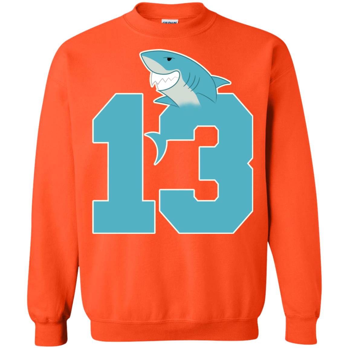 13th Birthday Shark Party Shirt Orange