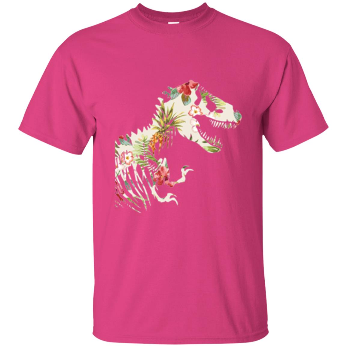Dinosaur T-shirt Floral Tropical Hawaiian Pattern T Rex Heliconia