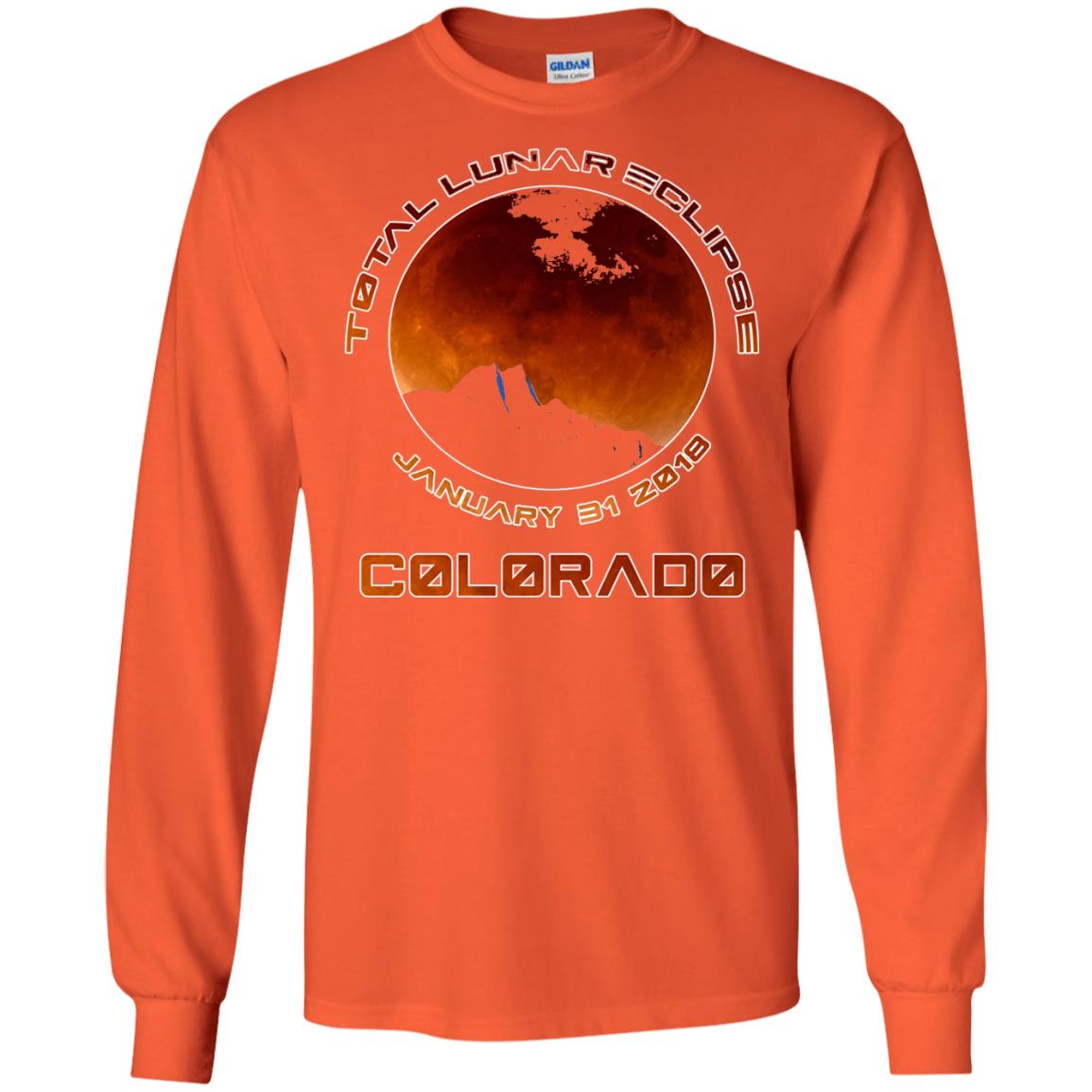 Colorado Lunar Eclipse 2018 T-shirt January 31 Orange