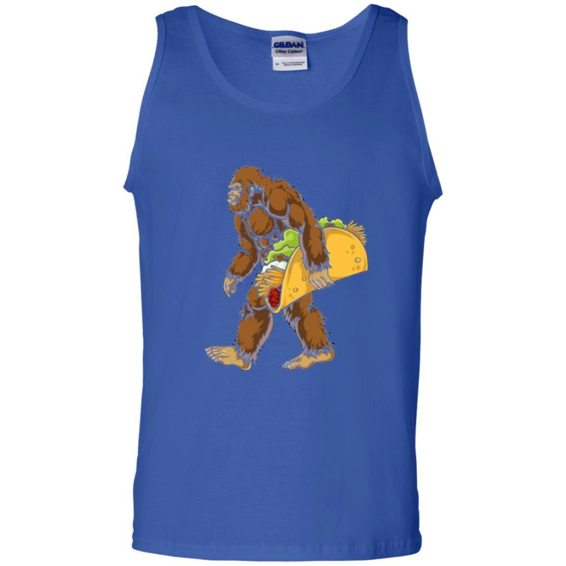 Camping T-shirt Bigfoot Sasquatch Carrying Taco Royal