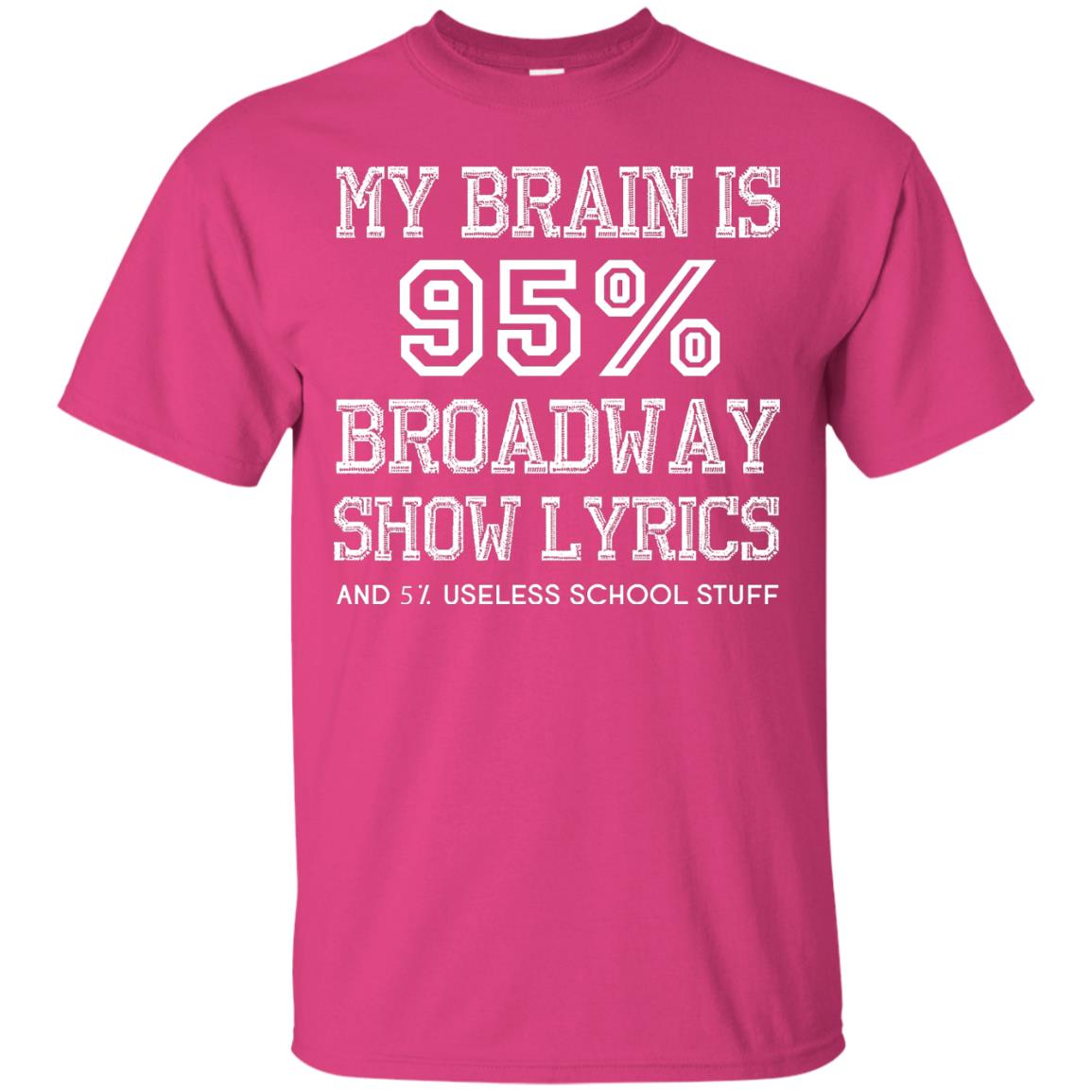 My Brain Is 95_ Broadway Show Lyrics Acting Lover T-shirt Heliconia