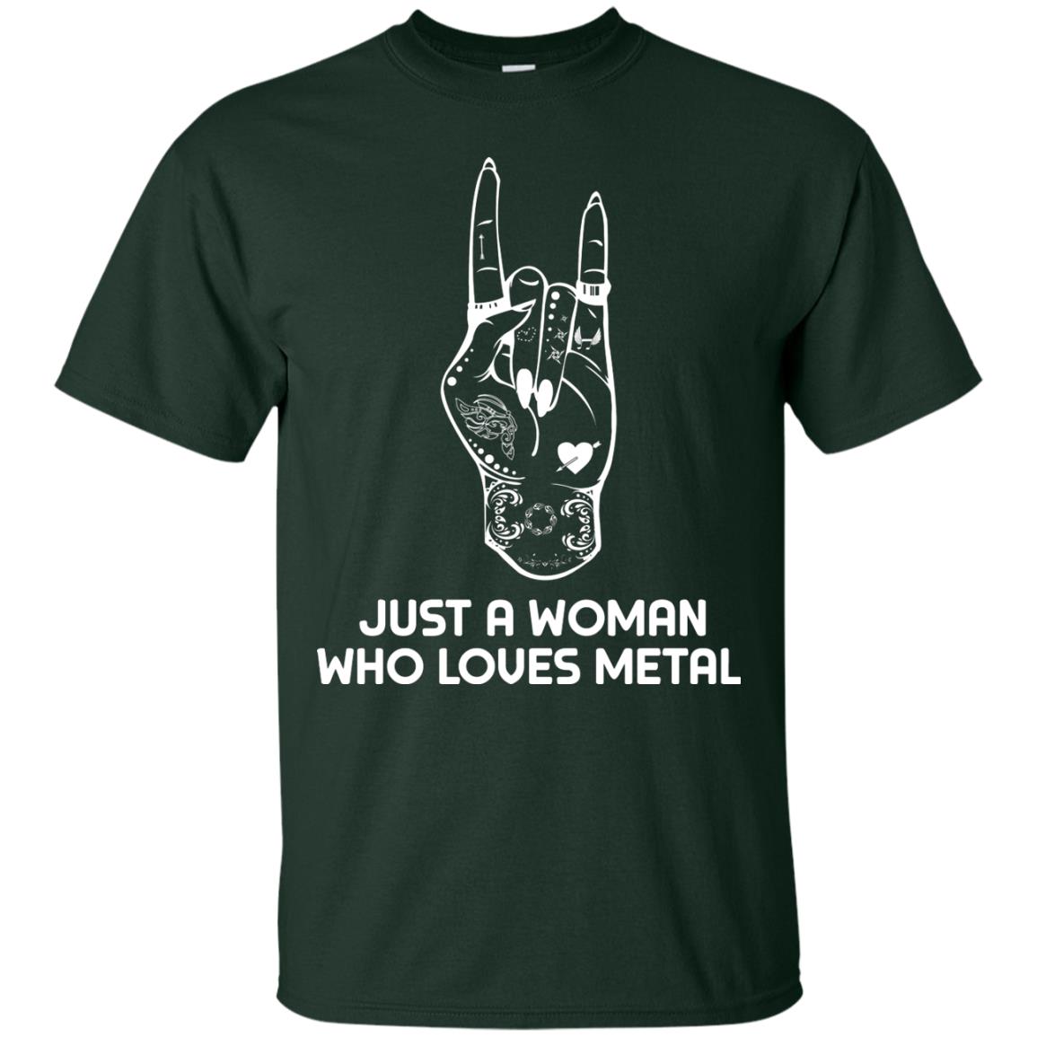 Just A Woman Who Loves Metal Rock Music Lover Shirt Forest