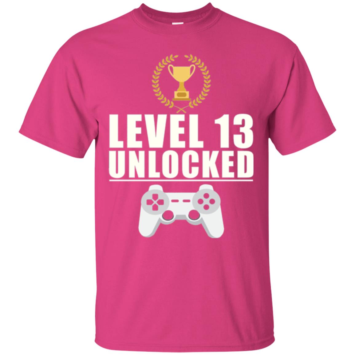 13th Birthday T-shirt Level 13 Unlocked Heliconia
