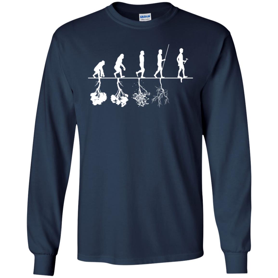 Evolution Tree Of Human Life Thinking Save Environment Shirt Navy