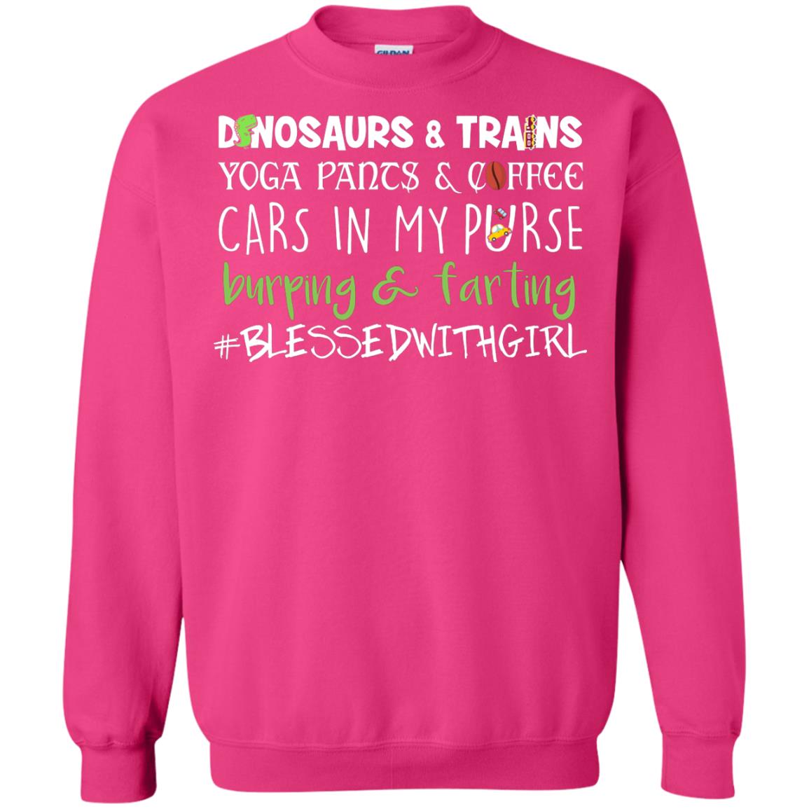 Dinosaurs And Trains Yoga Pants Coffee Cars In My Purse Buring Farting Mom Of Girls Shirt Heliconia