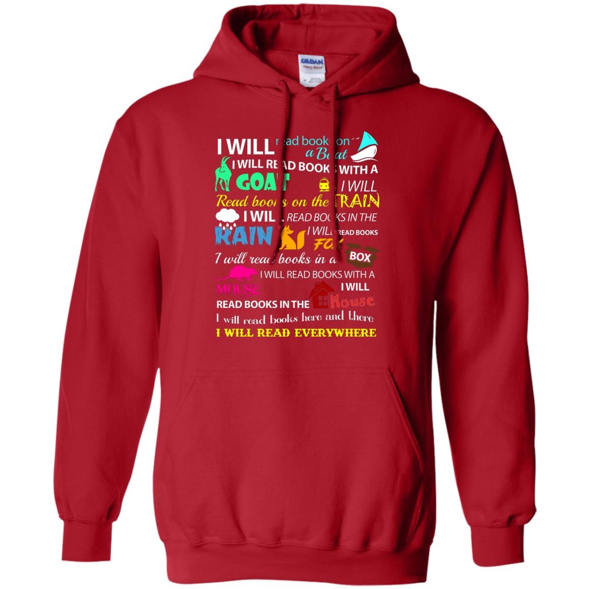 I Will Read Books On A Boat Bookworm T-shirt Red