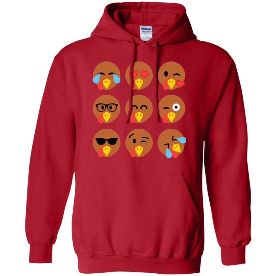 Thanksgiving T-shirt Turkey Emojis Red