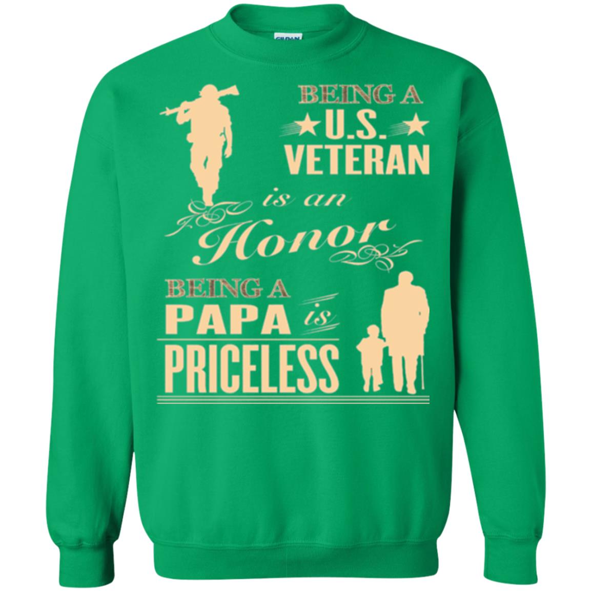 Papa T-shirt Being A U.s Veteran Irish Green