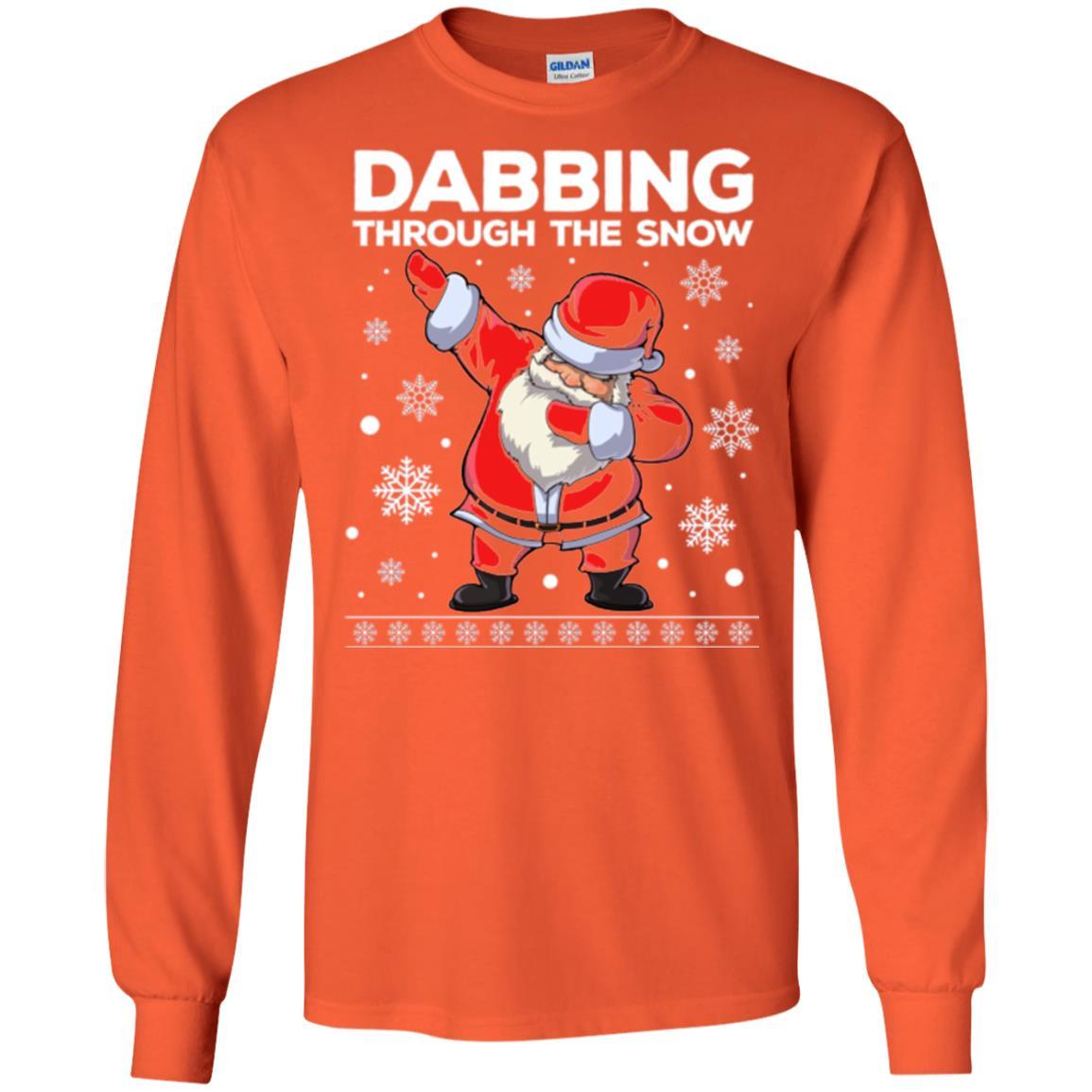 Christmas T-shirt Dabbing Through The Snow T-shirt Orange