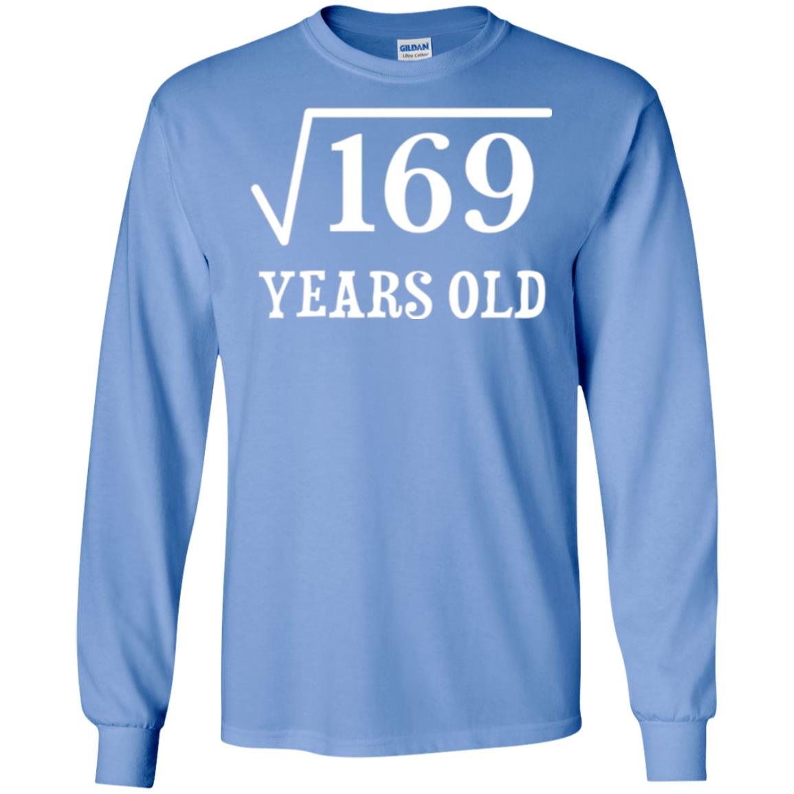 13th Birthday T-shirt Square Root Of 169 Carolina Blue