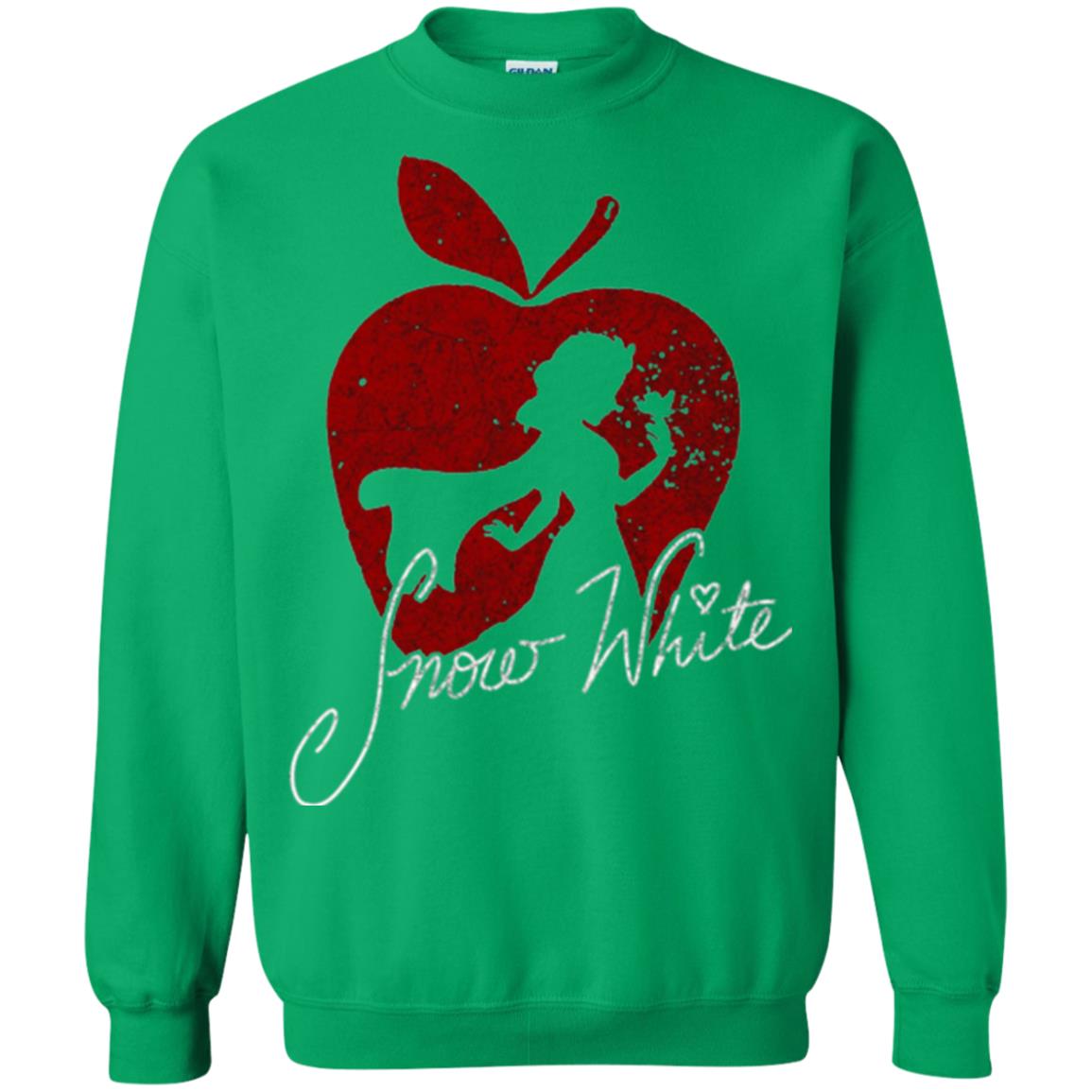Snow White Apple Silhouette Graphic T-shirt Irish Green