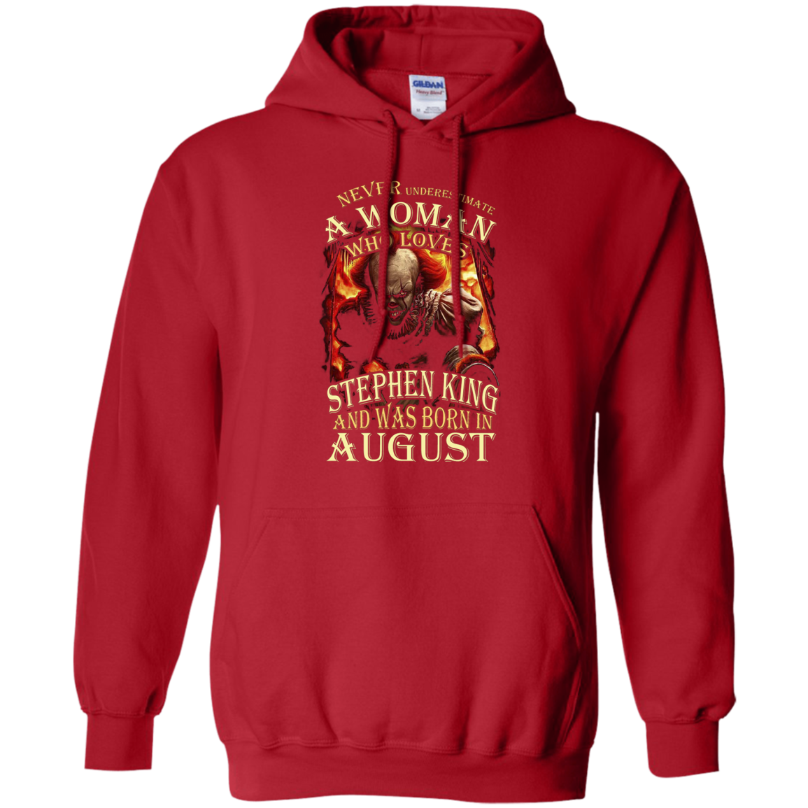 August T-shirt Never Underestimate A Woman Who Loves Stephen King Red