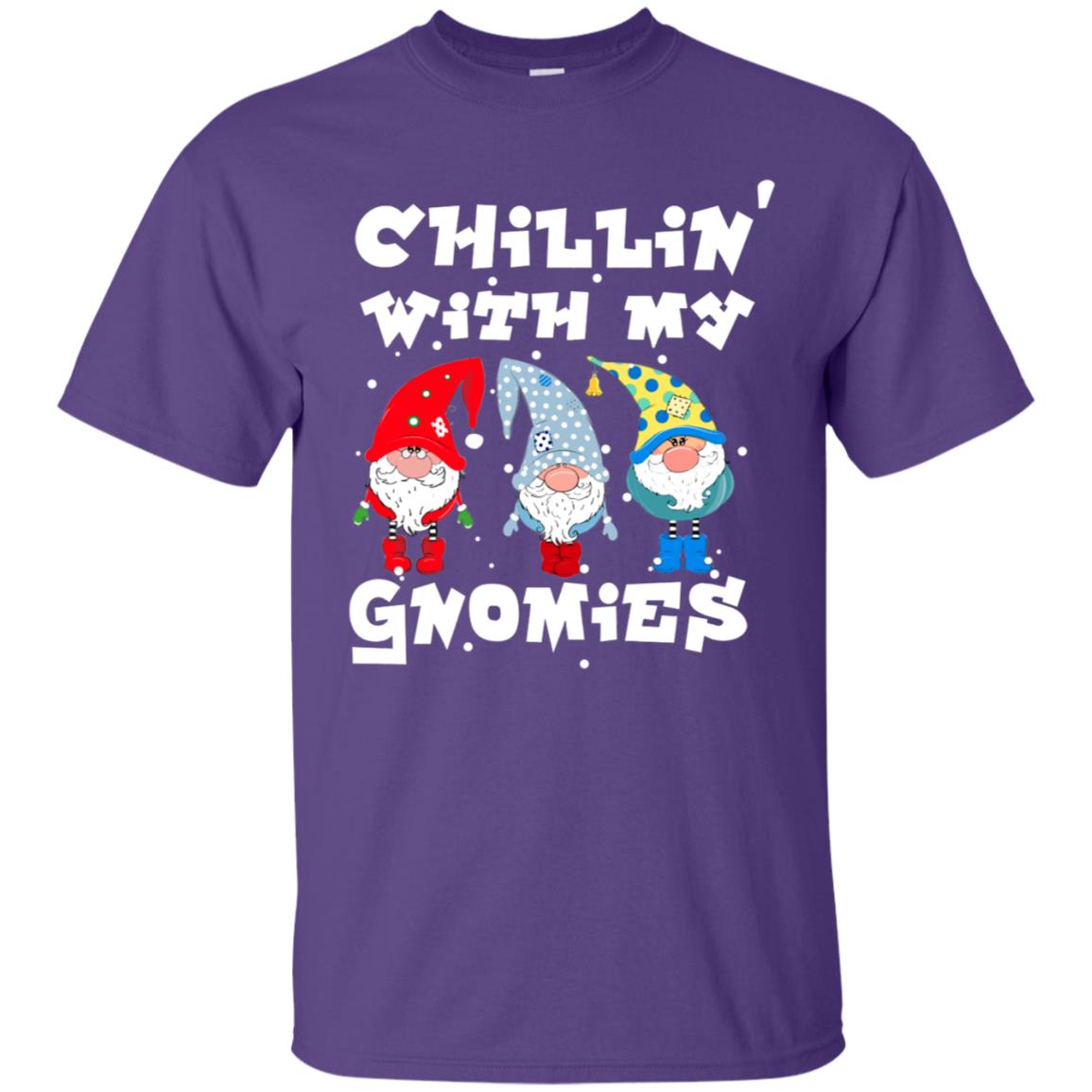 Chillin' With My Gnomies X-mas Gift Shirt For Mens Womens Kids Purple