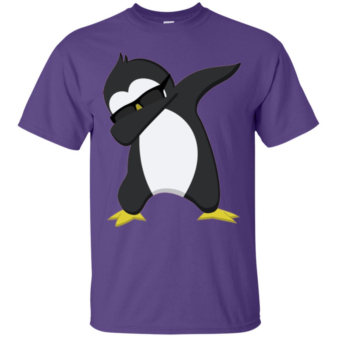 Christmas T-shirt Dabbing Penguin T-shirt Purple