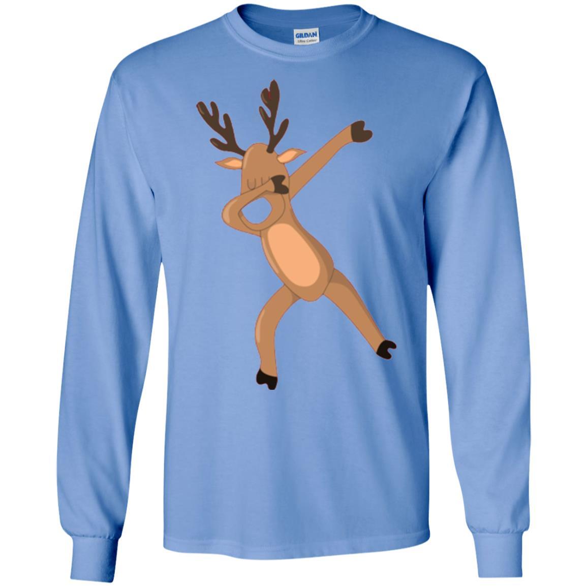 Christmas T-shirt Dabbing Reindeer Carolina Blue