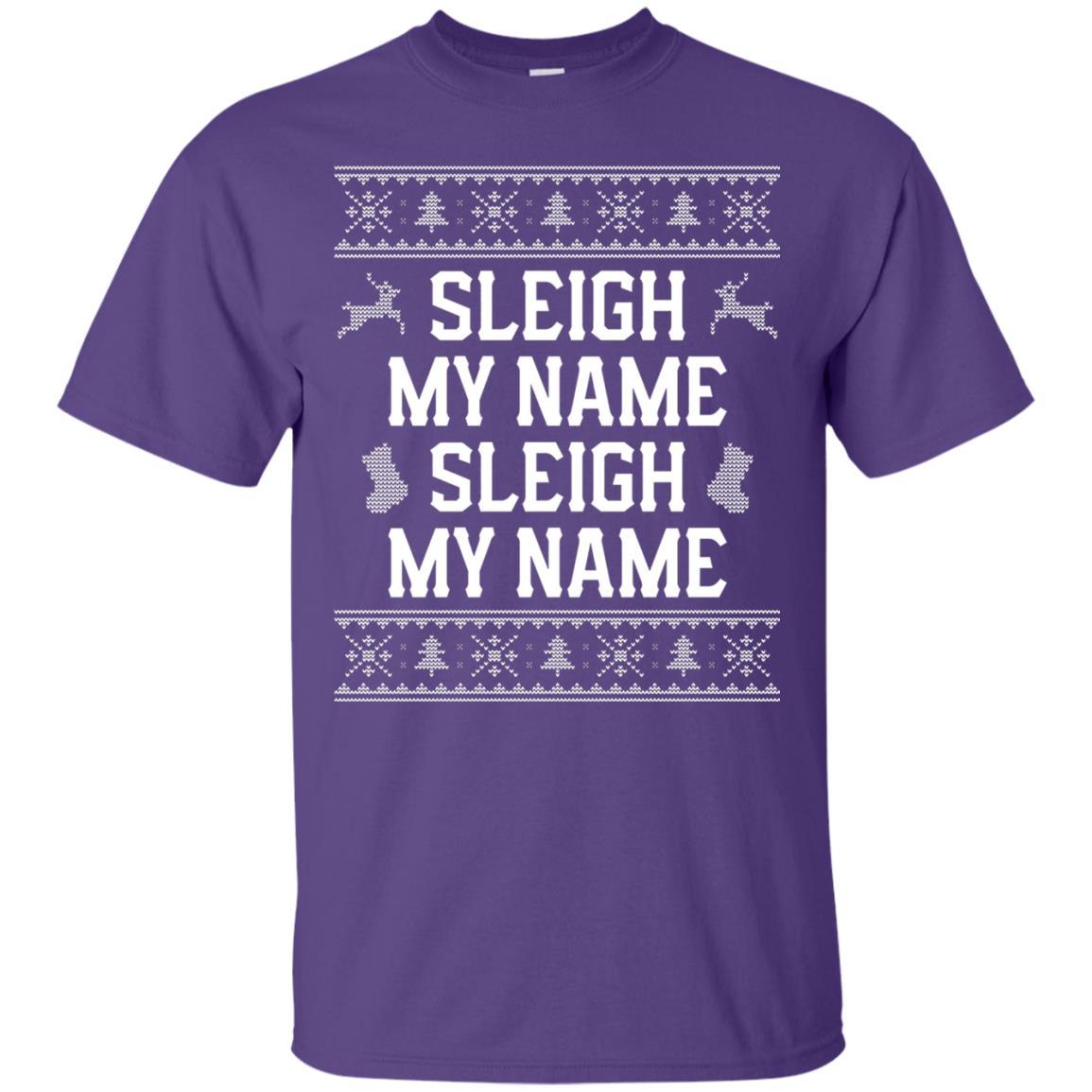 Christmas T-shirt Sleigh My Name Purple