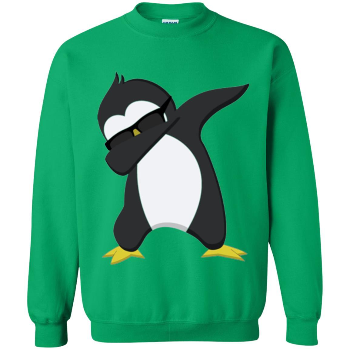 Chirstmas T-shirt Dabbing Penguin Irish Green