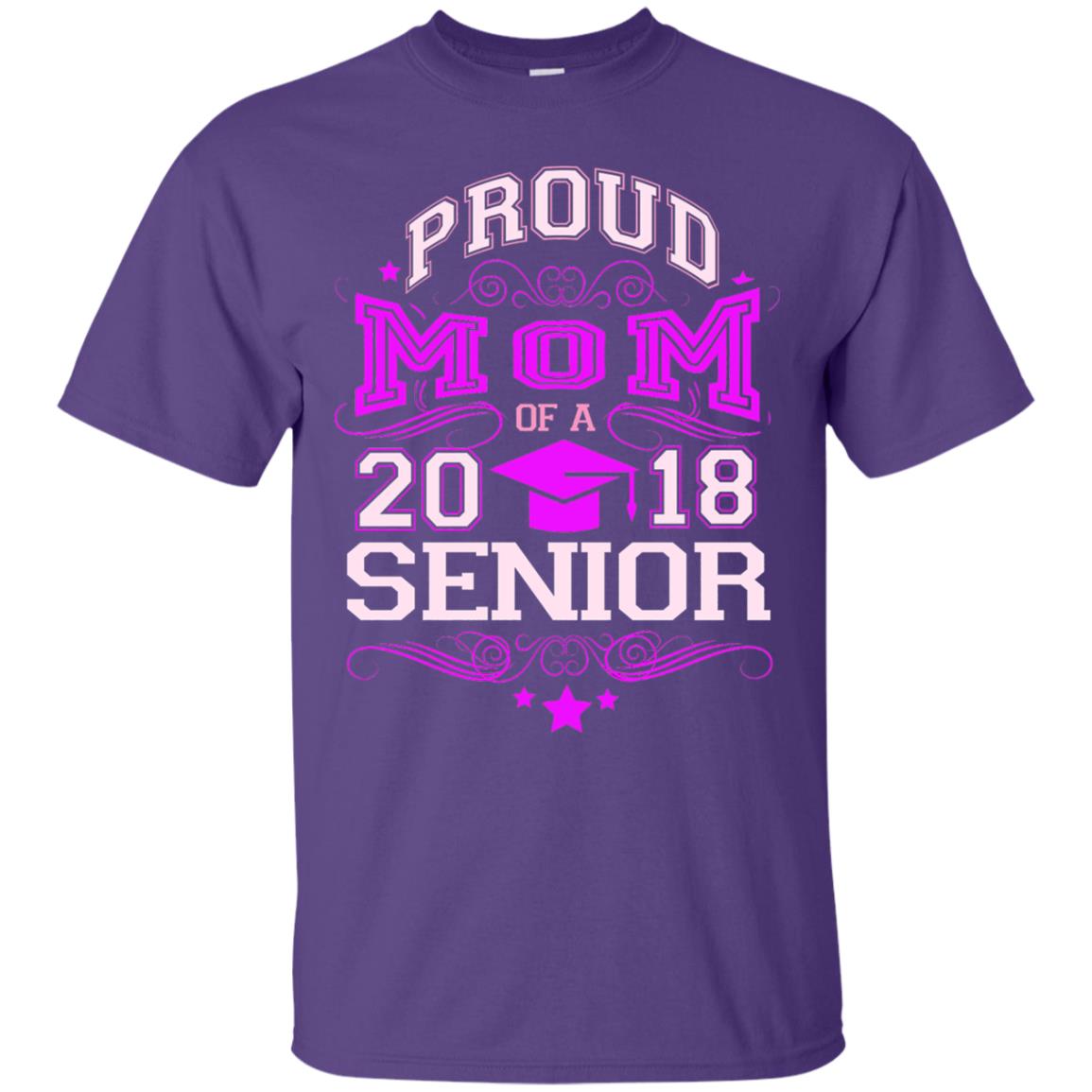 Proud Mom Of A 2018 Senior Mommy T-shirt Purple