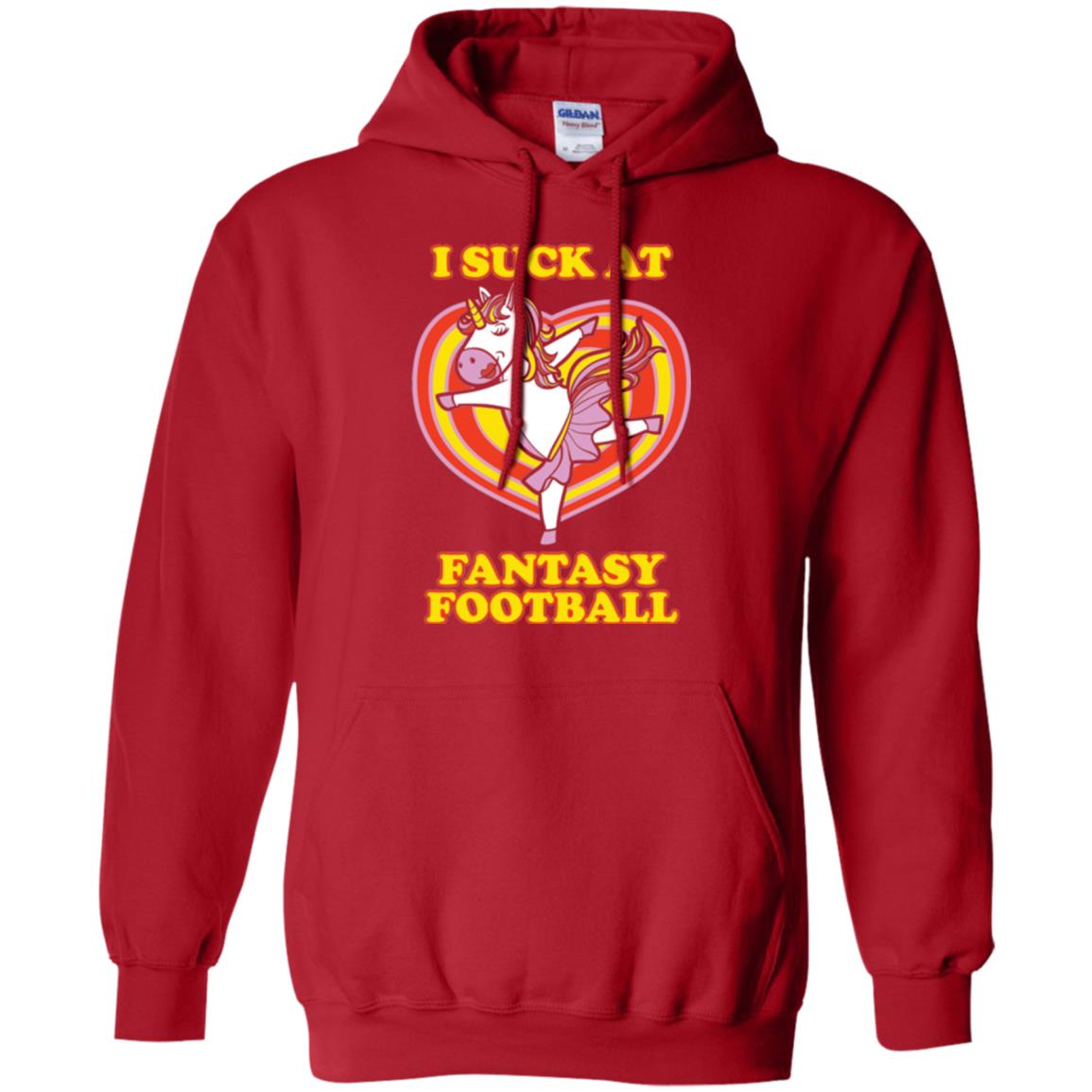 Funny Unicorn Loser T-shirt I Suck At Fantasy Football Red